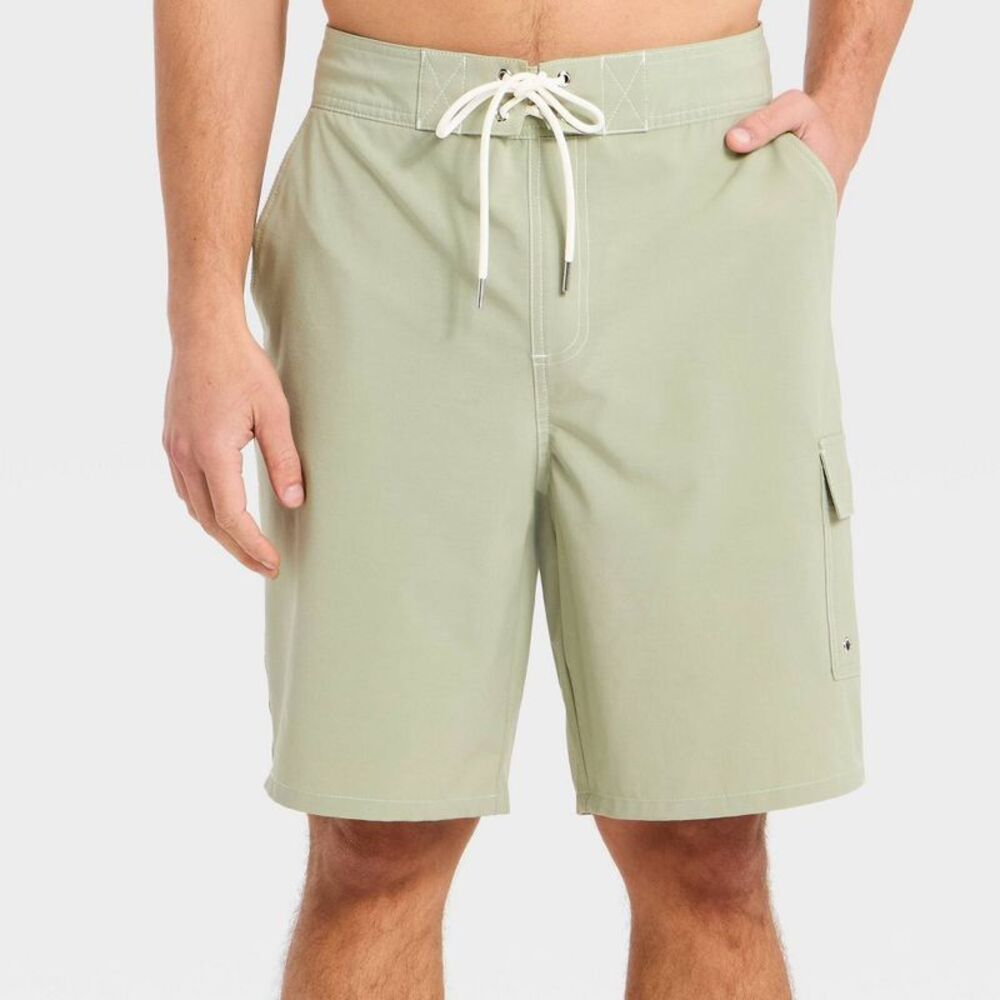 Goodfellow & Co - Men's 9'' Cargo Board Swim Trunks - Goodfellow & C Olive Green